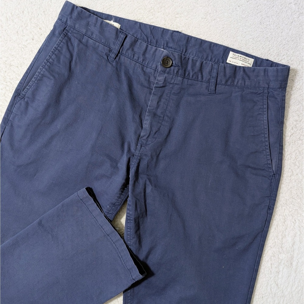 NEW 7 Diamonds Mens 33x30 Blue Slim Fit Chino Pants Stretchy